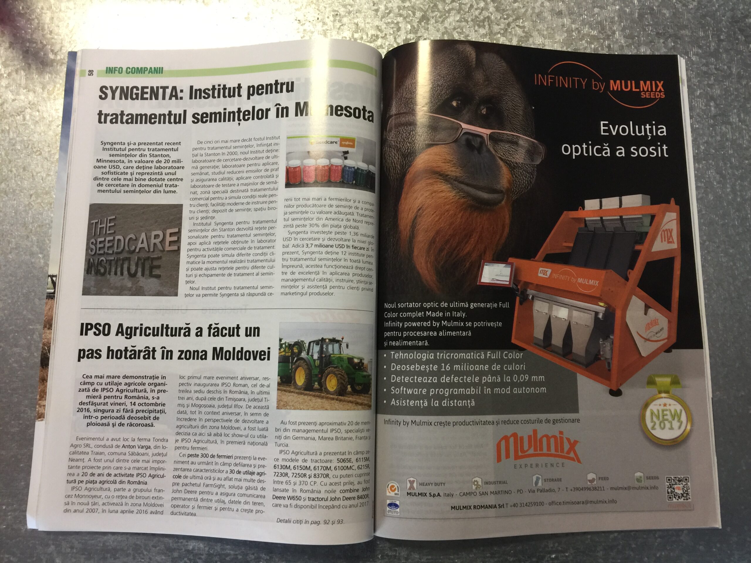 In anteprima su Ferma magazine Romania la nuova selezionatrice ottica Infinity by Mulmix