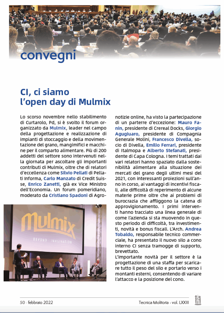 Rassegna Stampa 2022: nuovo articolo su Tecnica Molitoria mese di Febbraio