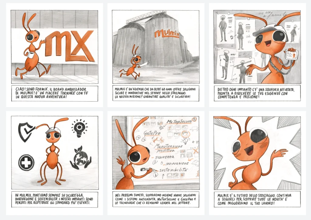 ForMix, la formica arancione di Mulmix, presenta la prima puntata del fumetto dedicato all’azienda e ai suoi valori.