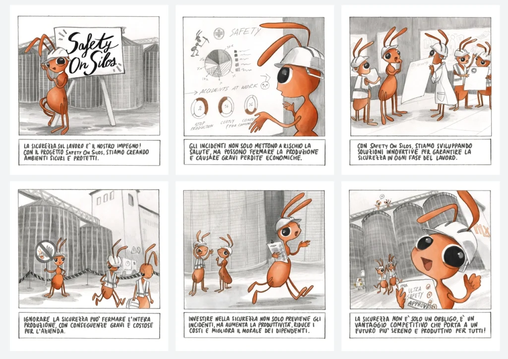 ForMix, la formica arancione di Mulmix, racconta il progetto Safety On Silos e l’importanza della sicurezza sul lavoro.